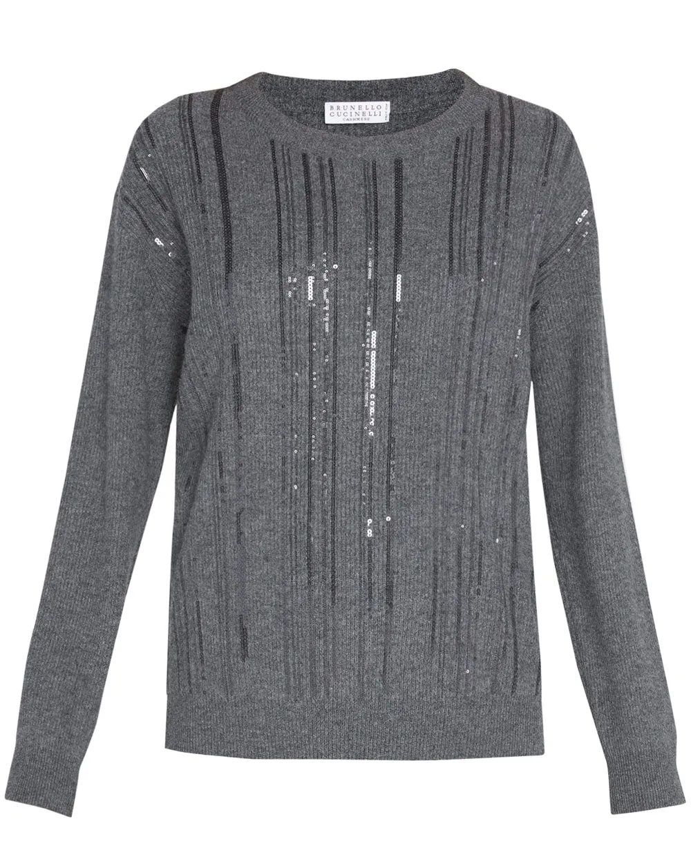 Heather Grey Crewneck Rib Knit Top
