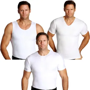 Insta Slim  Made in USA  Compression Shirts for Men Variety Pack (Tank-Top, Crew-Neck, V-Neck)