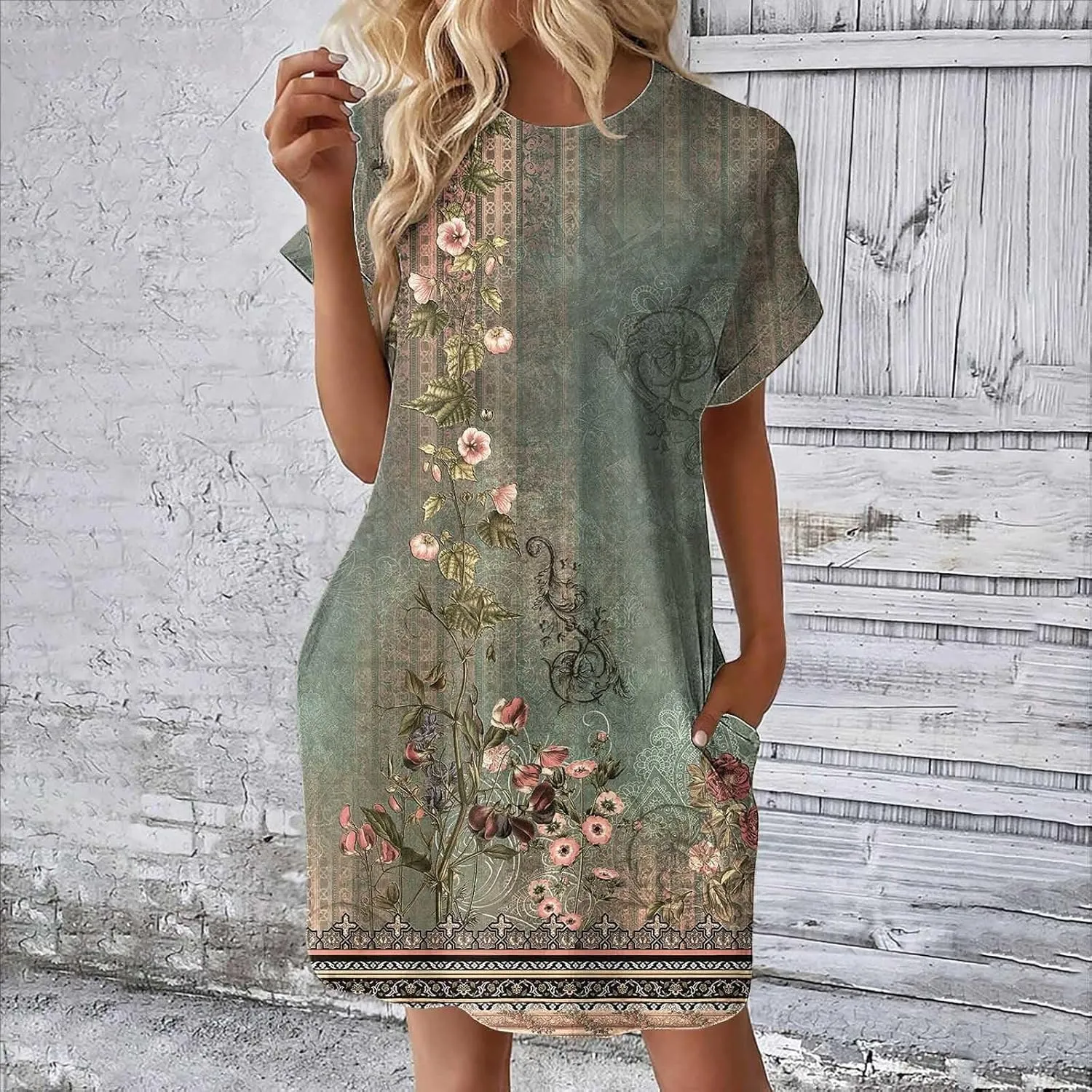 JJHAEVDY Summer Dresses for Women 2025 Short Sleeve Crewneck T-Shirt Dress Solid Color Loose Dresses Basic Short Dress Pajama