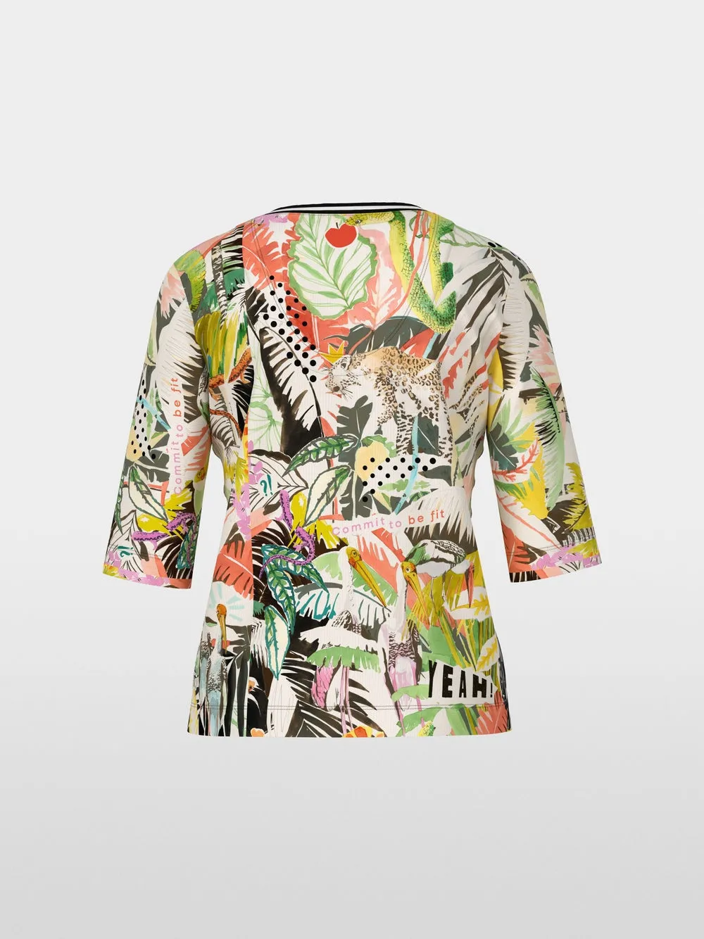 Jungle Print Top - Deep Olive Green