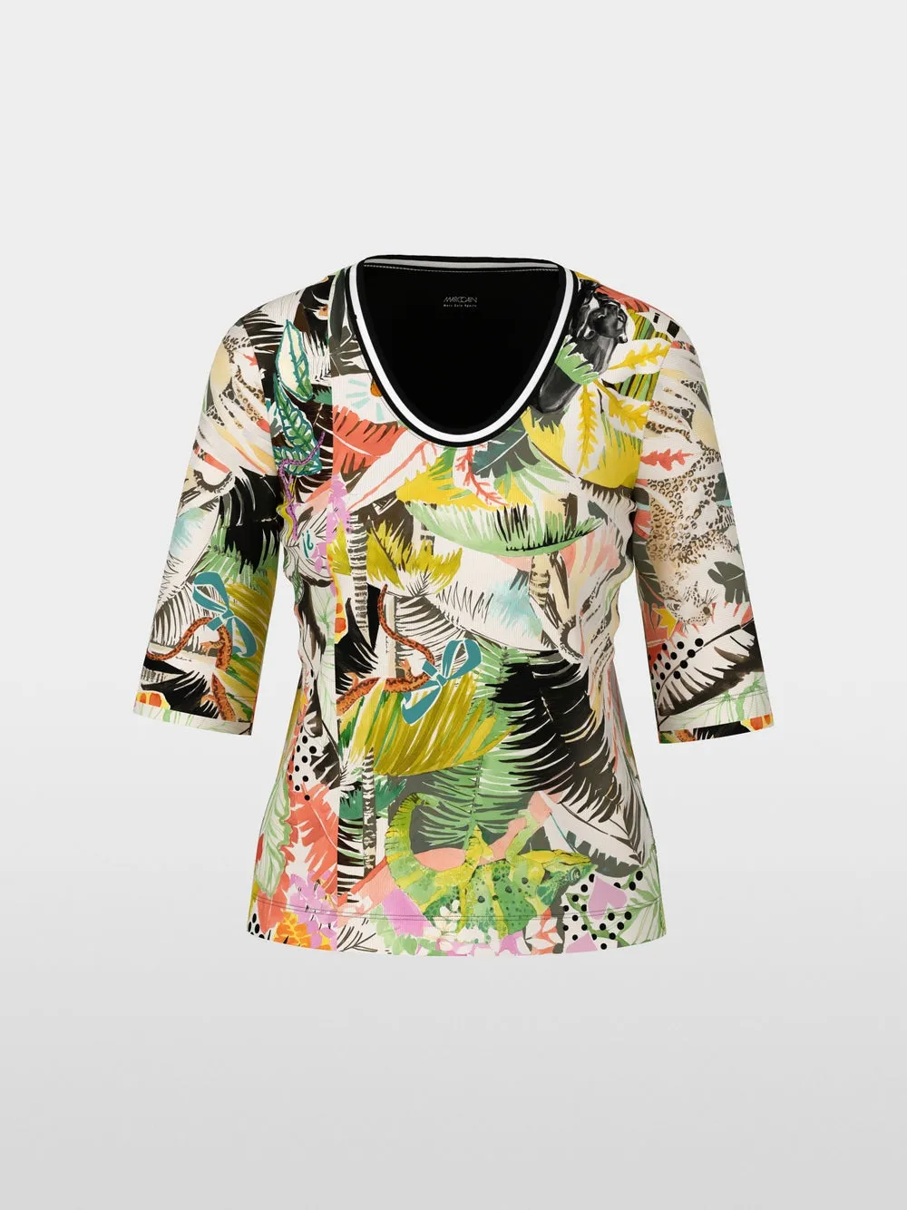 Jungle Print Top - Deep Olive Green