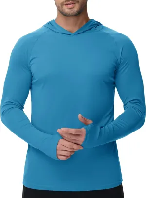KEFITEVD Men's Sun Protection Hoodie Shirt UPF 50  Long Sleeve Rash Guard SPF Outdoor Fishing Lightweight Quick Dry UV Shirts