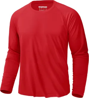KEFITEVD Men's UV Sun Protection UPF 50  Shirts Long Sleeve Rash Guard Workout Quick Dry Shirt for Hiking Fishing Swimming