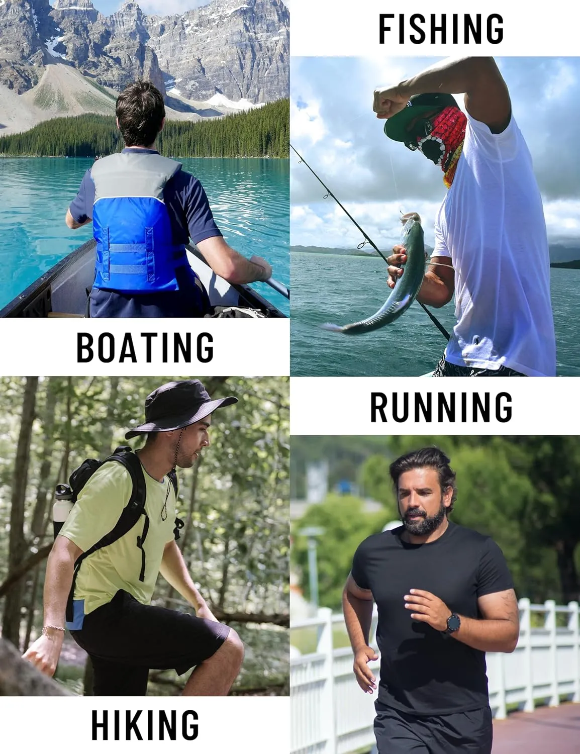 KEFITEVD Men's UV Sun Protection UPF 50  Shirts Long Sleeve Rash Guard Workout Quick Dry Shirt for Hiking Fishing Swimming