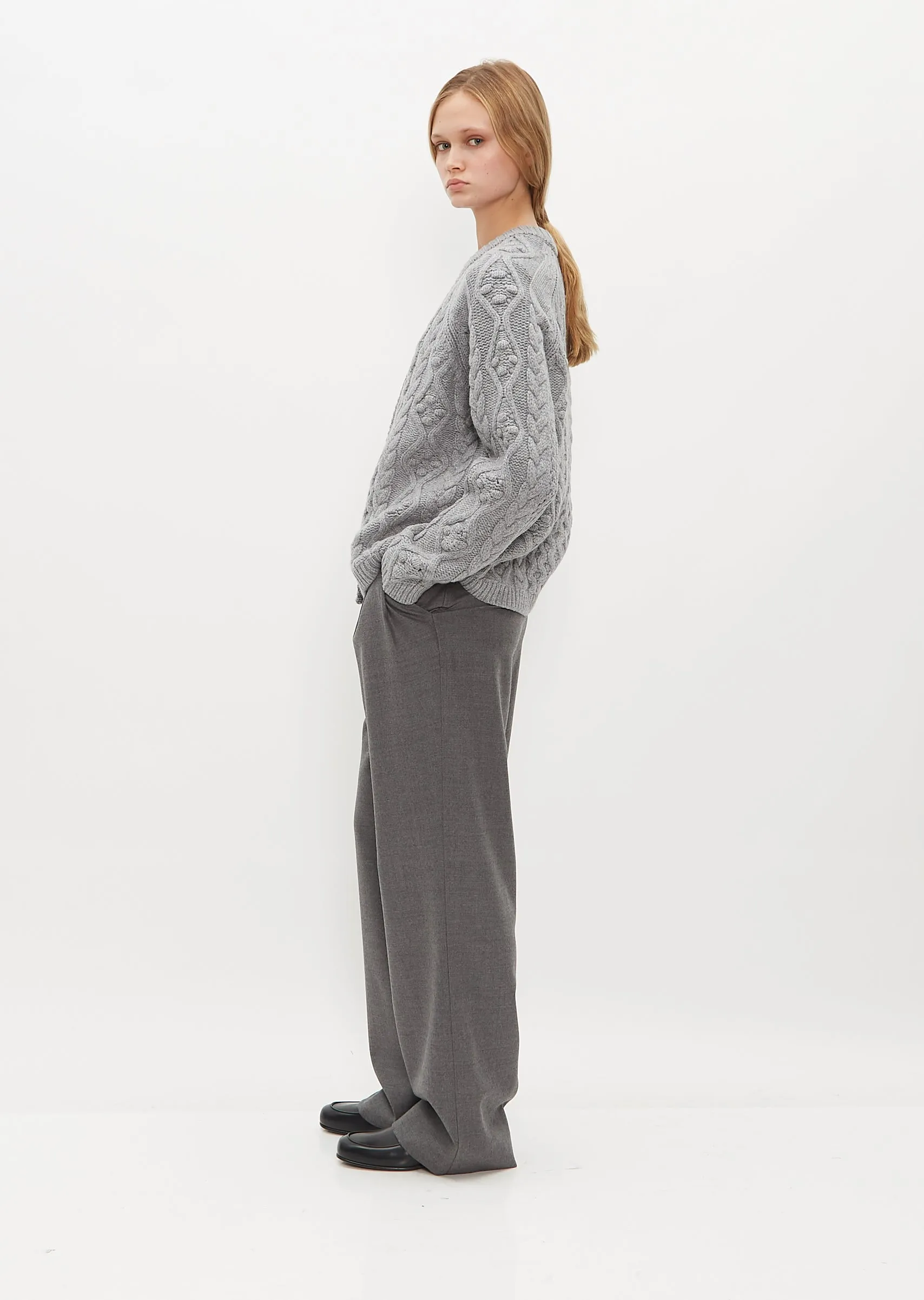 Kuma Merino Wool Cable Knit Cardigan