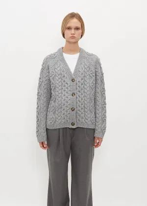 Kuma Merino Wool Cable Knit Cardigan