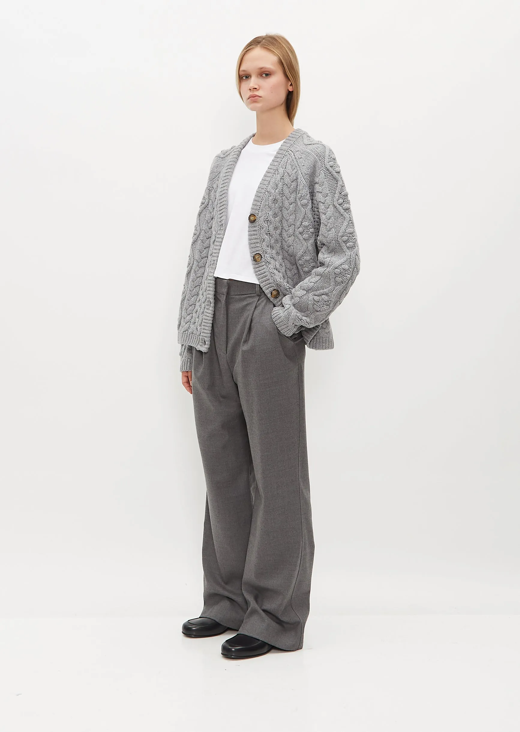 Kuma Merino Wool Cable Knit Cardigan