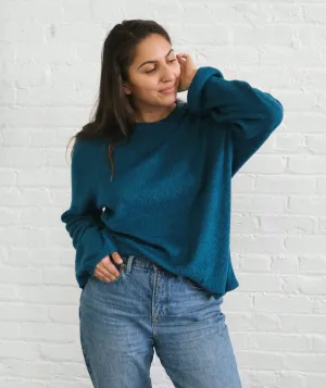 LADY sweater rib top in Deep Teal