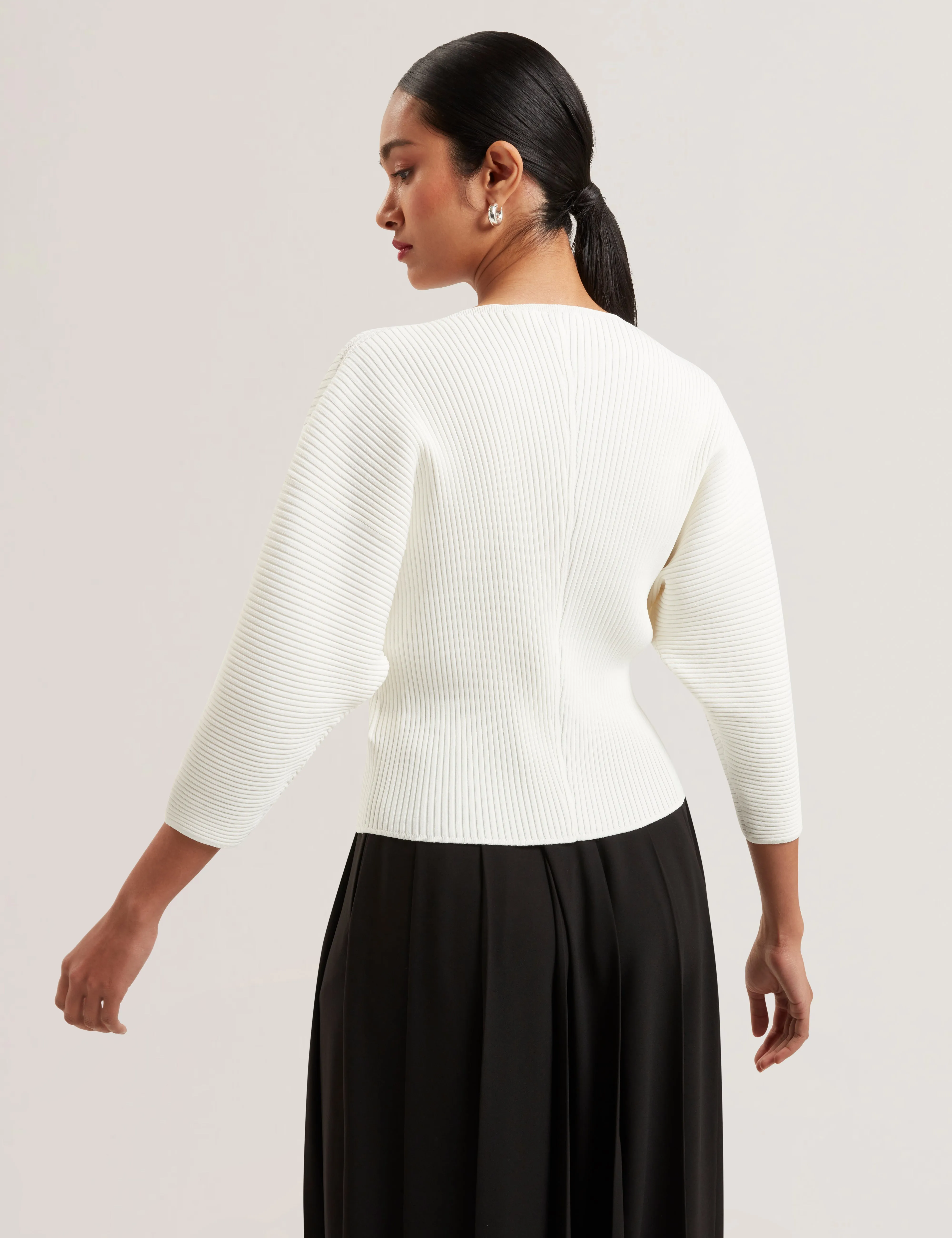 Lilabth Sculptured Rib Sweater Ivory
