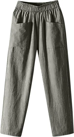 Linen Pants for Women, Clothes Casual Pants Linen Straight Leg Peasant Women