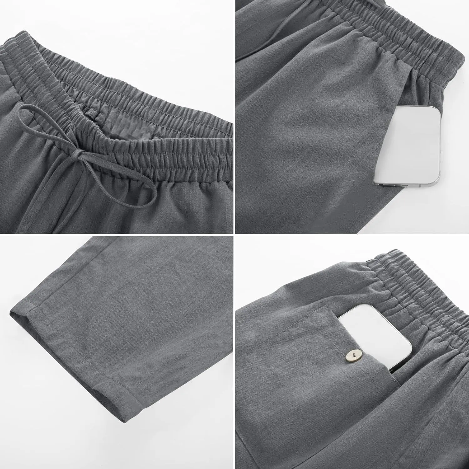 Linen Pants for Women, Linen Casual Pants Straight Leg Plus Size Peasant
