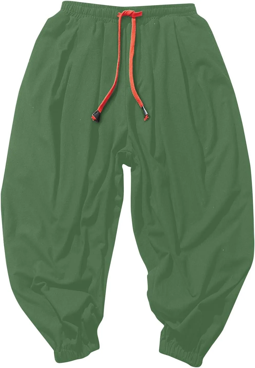 Linen Pants Men Drawstring Waist Elastic Bottom Lounge Pants 2025 Summer Loose Fit Boho Harem Pants Hippie Clothes