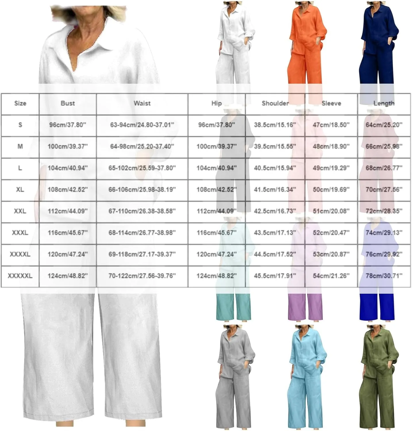 Linen Sets for Women 2 Piece 2025 Long Sleeve Shirts Wide Leg Trousers Loose Fit Dressy Cotton Linen Sets Outfits