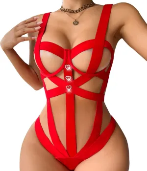 Lingerie for Women Plus Size Naughty for Sex Camisole with Shorts Bralette, Mini Skirt with G-String Push