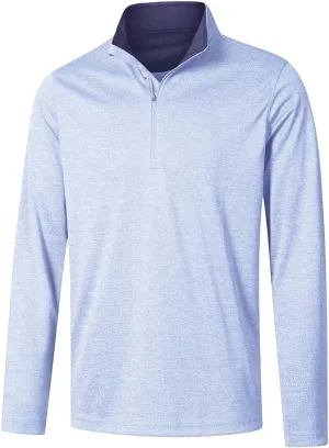 Long Sleeve Golf Shirt Men 1/4 Zip Pullover Mens Long Sleeve Sun Protection Shirts UPF 50 Lightweight Athletic Pullover