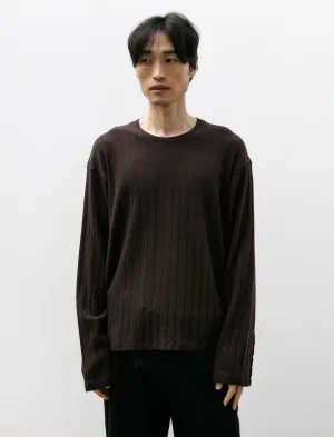 LS Round Neck Brown Rib