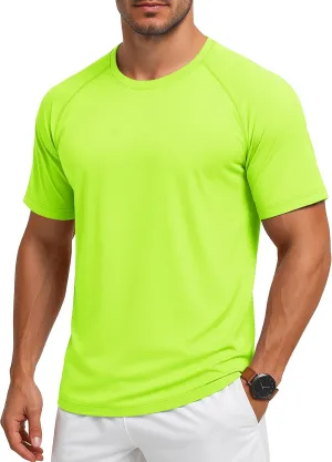 MAGCOMSEN Men's Short Sleeve UPF 50  Sun Protection Shirts Quick Dry Athletic T-Shirt Hiking Running Swimming Rash Guard