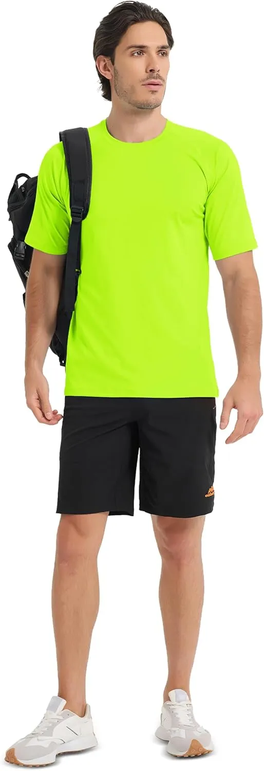 MAGCOMSEN Men's Short Sleeve UPF 50  Sun Protection Shirts Quick Dry Athletic T-Shirt Hiking Running Swimming Rash Guard