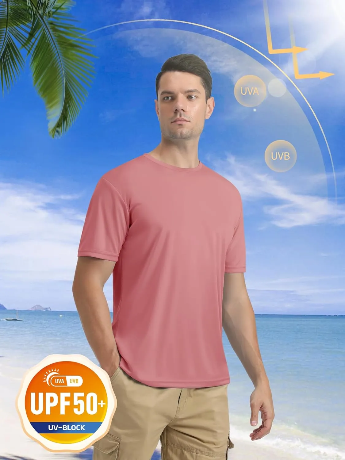 MAGCOMSEN Men's Short Sleeve UPF 50  T-Shirt Quick Dry Rash Guard Athletic Running Swim Top Tee Performance Water Shirts