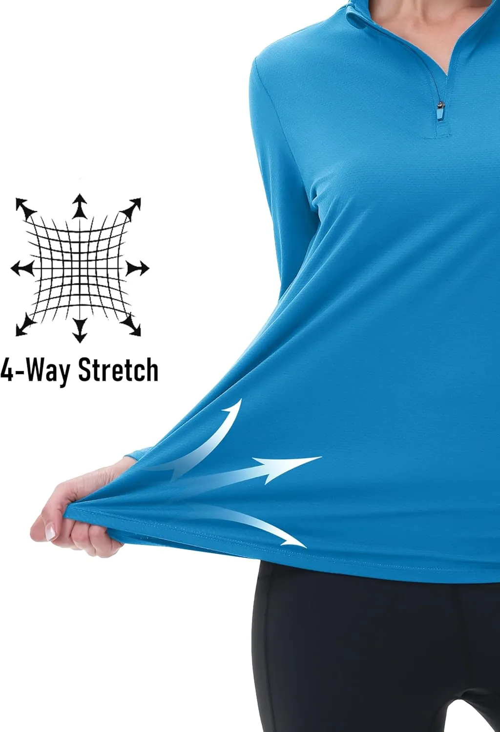 MAGCOMSEN Women's 1/4 Zip Long Sleeve Rash Guard Shirts UPF 50 Quarter Zip Pullover Quick Dry Hiking Workout Tops