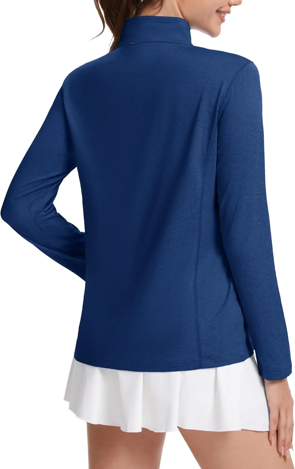 MAGCOMSEN Women's Long Sleeve Shirts 1/4 Zip Pullover UPF 50  Sun Protection Quick Dry Hiking Athletic Workout Tops