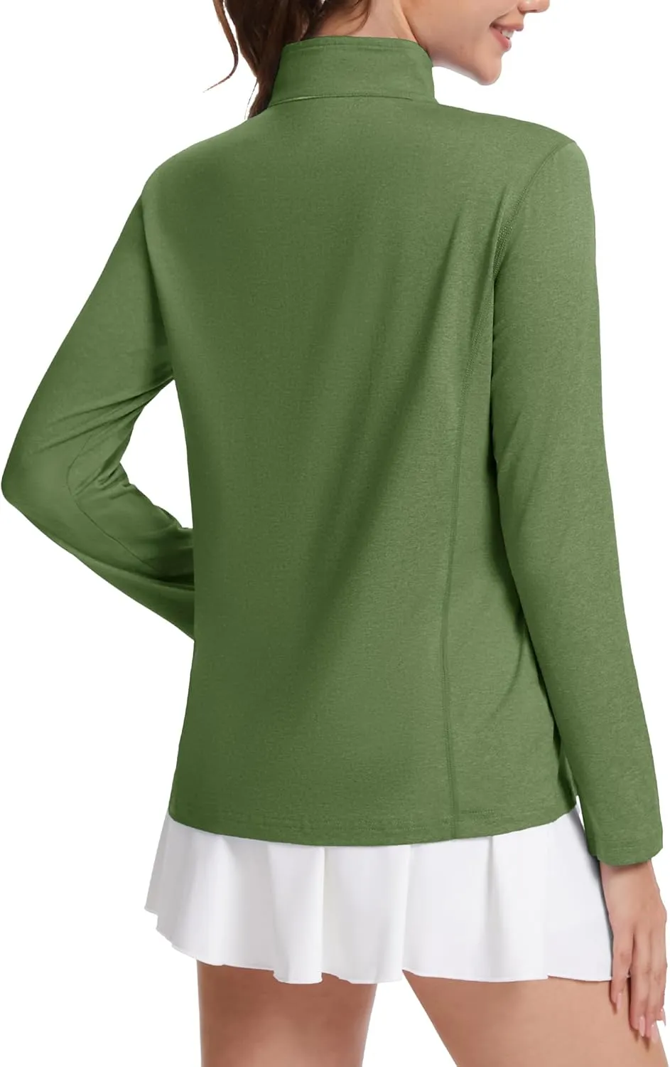 MAGCOMSEN Women's Long Sleeve Shirts 1/4 Zip Pullover UPF 50  Sun Protection Quick Dry Hiking Athletic Workout Tops