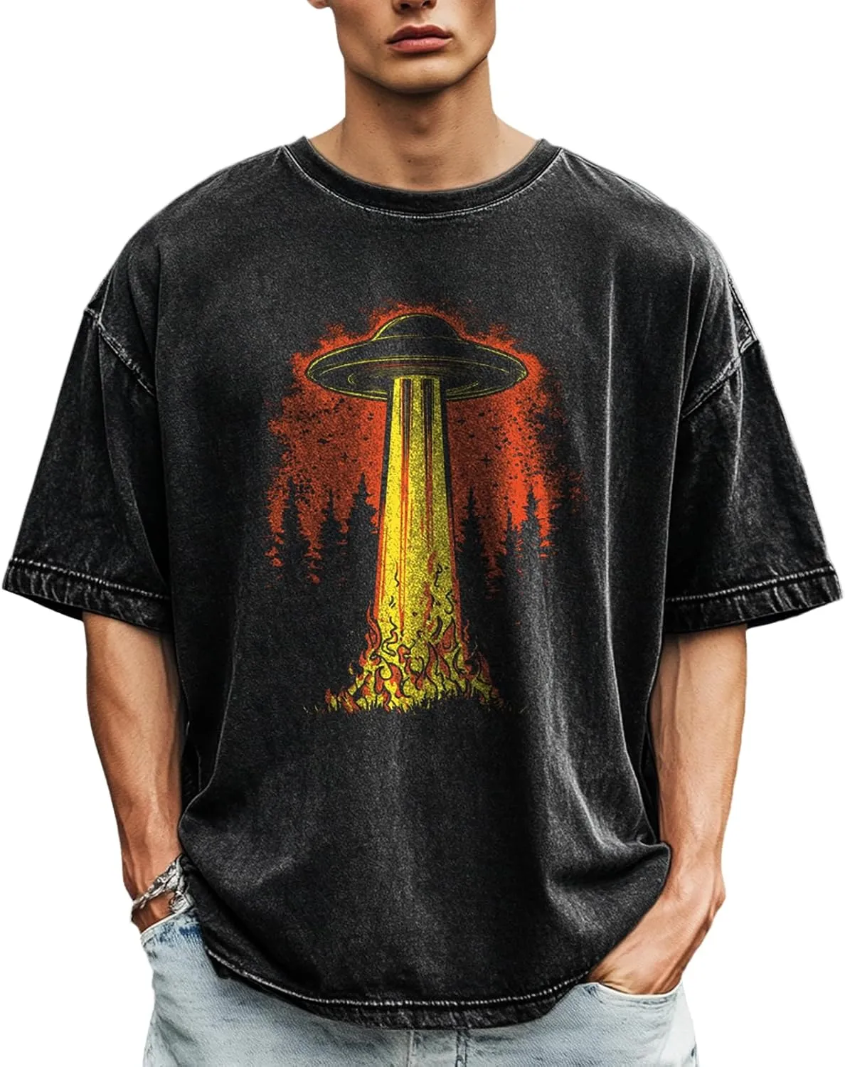 Men Casual Shirts Quick Dry Graphic Big and Tall Plus Size Short Sleeve Round Neck 100 Percent Cotton Undershirt