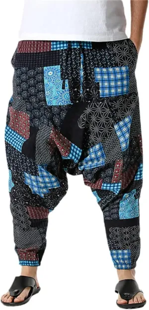 Men Yoga Loose Style Harem Pants Streetwear Hip-Hop Wide Leg Trousers Vintage Aladdin Pants