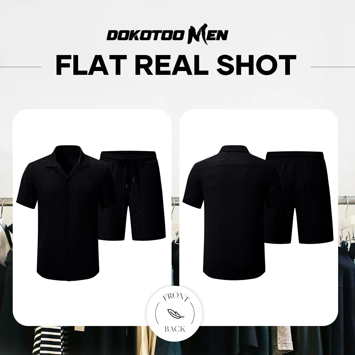 Mens 2 Piece Outfits Summer Beach Set Short Sleeve Button Down Textured Shirts and Shorts Sets Casual Resort Wear