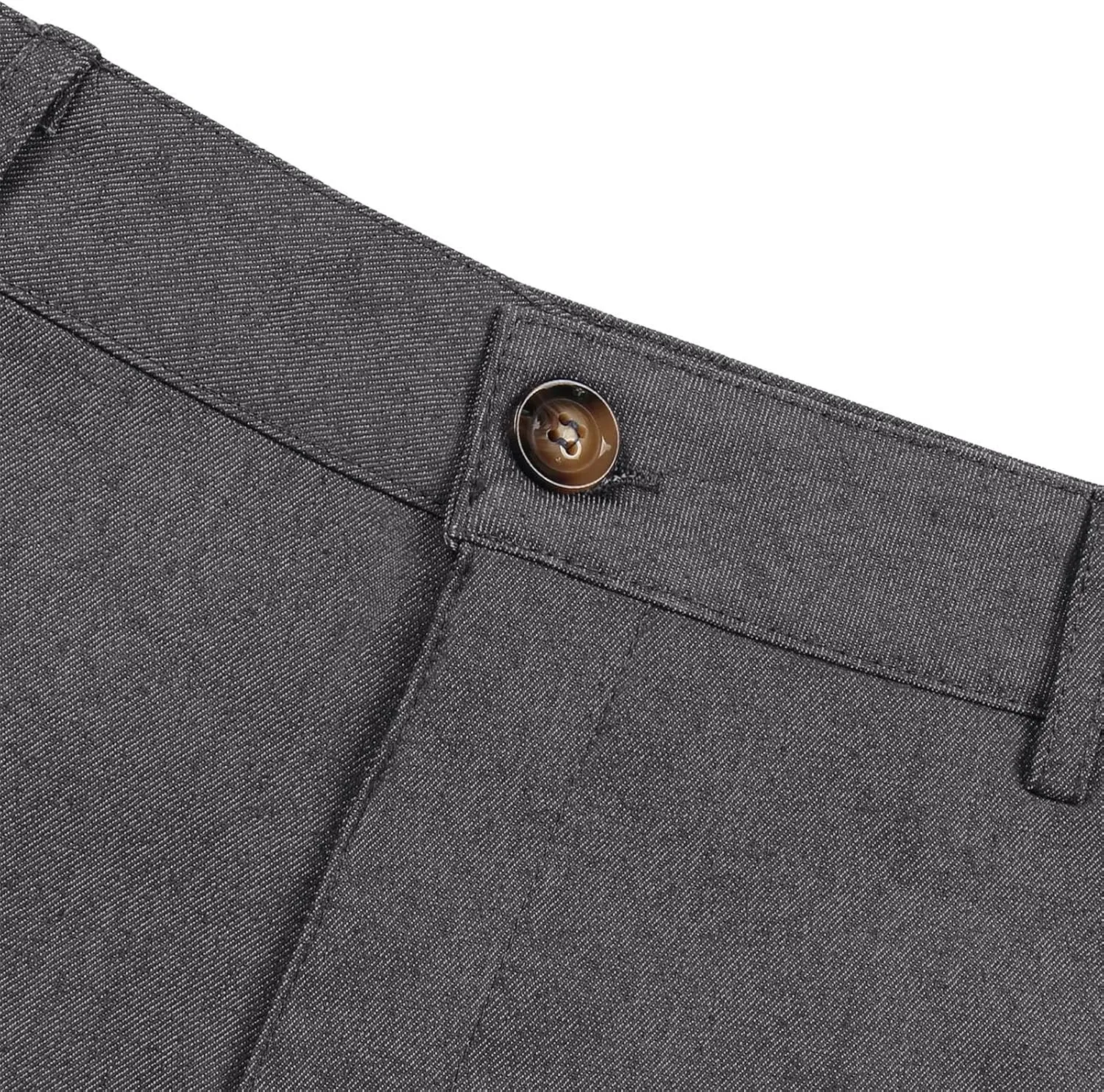 Mens Business Casual Pants Slim Fit Cotton Lightweight Straight Leg Pants with Pockets Retro Skinny Work Pants