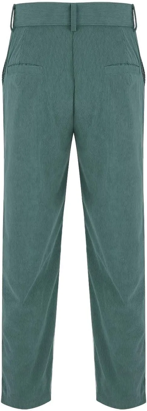 Mens Corduroy Pants Slim Fit Straight Leg Spring Casual Warm Up Pleated Pants Flat-Front Stretch Chino Work Trousers