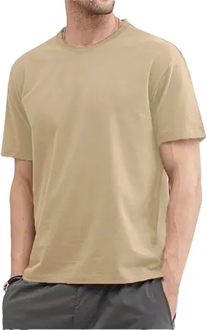 Men's Cotton Short Sleeve T-Shirt Summer T-Shirts Loose Short-Sleeved Casual Basic Shirt O Neck Solid Color
