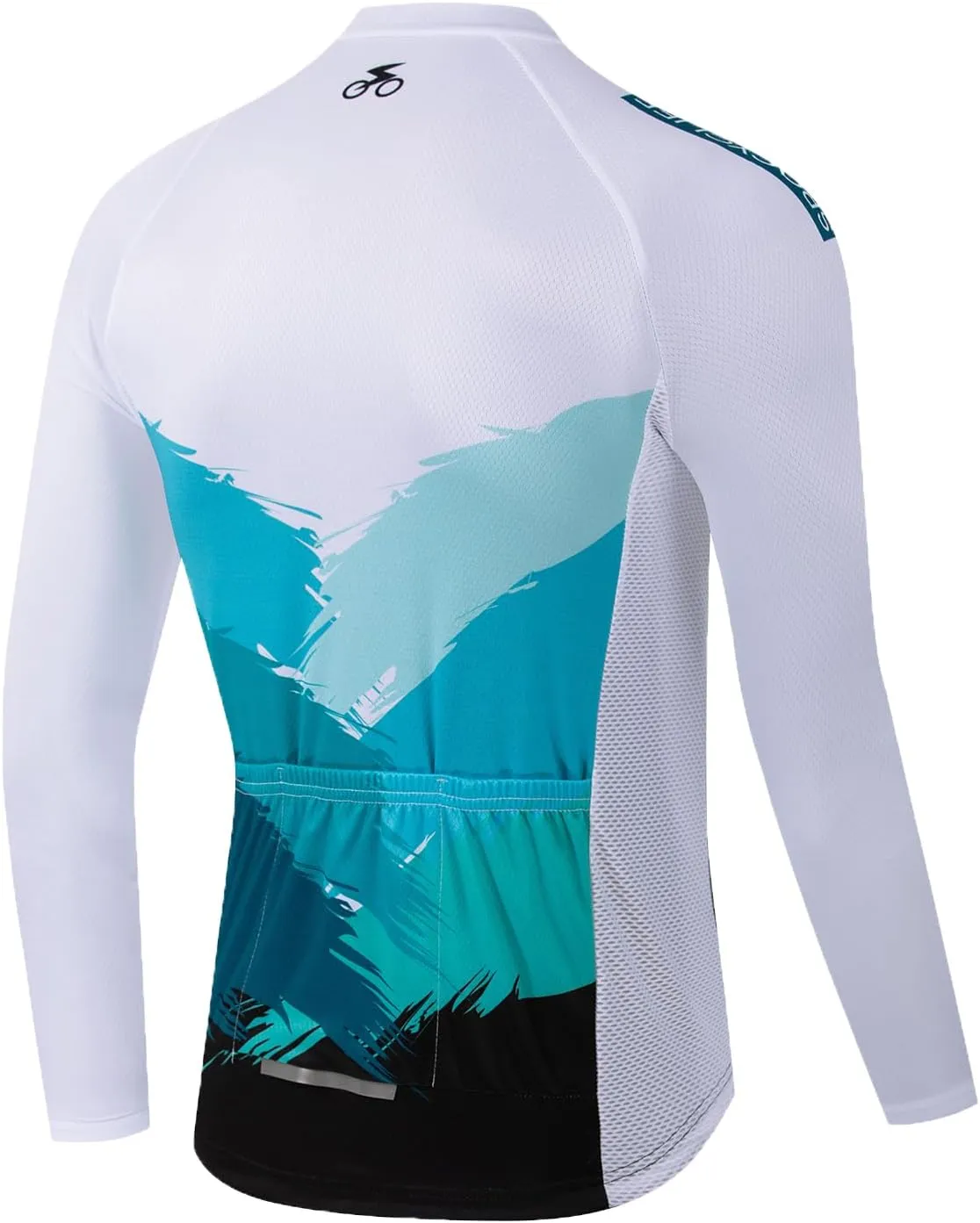 Men's Cycling Bike Jersey Long Sleeve Full Zipper with 3 Rear Pockets Mountain Bike Shirts