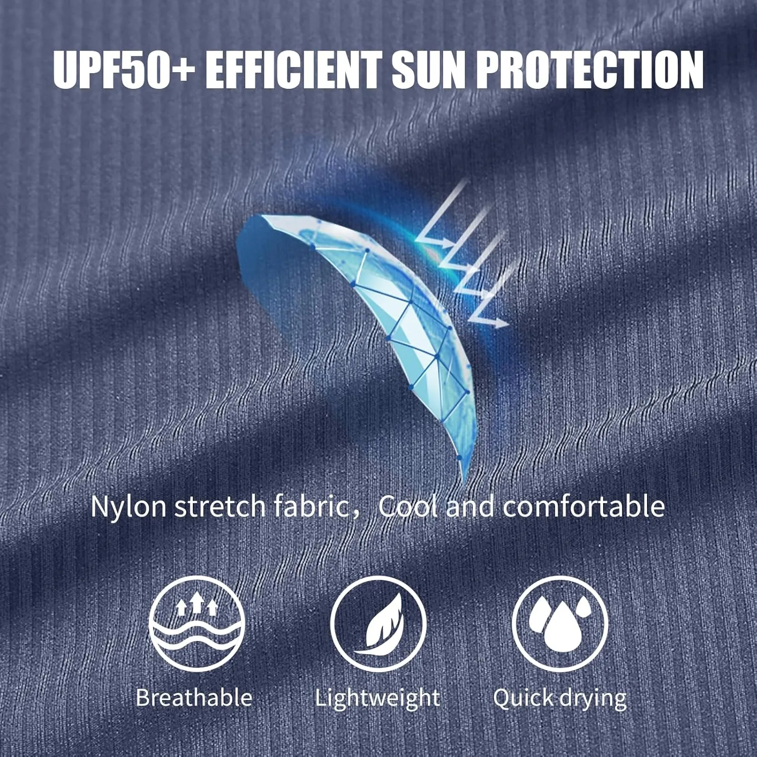 Men's Ice Silk UPF 50  Sun Protection Hoodie Lightweight Long sleeve Shirt Quick-dry Cooling Zipper Shirts Fishing Golf