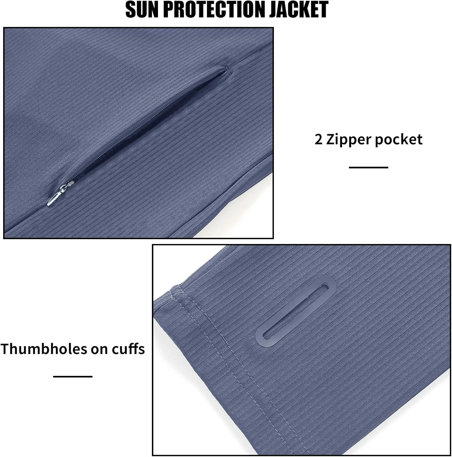 Men's Ice Silk UPF 50  Sun Protection Hoodie Lightweight Long sleeve Shirt Quick-dry Cooling Zipper Shirts Fishing Golf