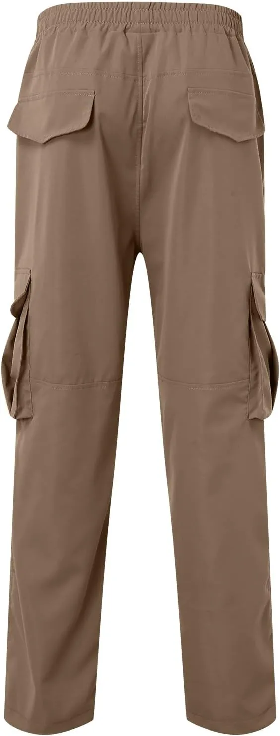 Mens Jogger Pants Regular Fit Casual Hiking Athletic Pant Lightweight Elastic Waist Cargo Pant Sweatpant Trousers with Pocket