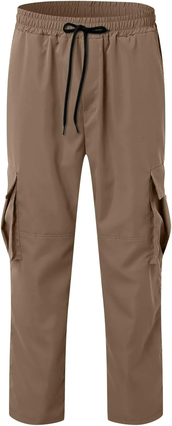 Mens Jogger Pants Regular Fit Casual Hiking Athletic Pant Lightweight Elastic Waist Cargo Pant Sweatpant Trousers with Pocket