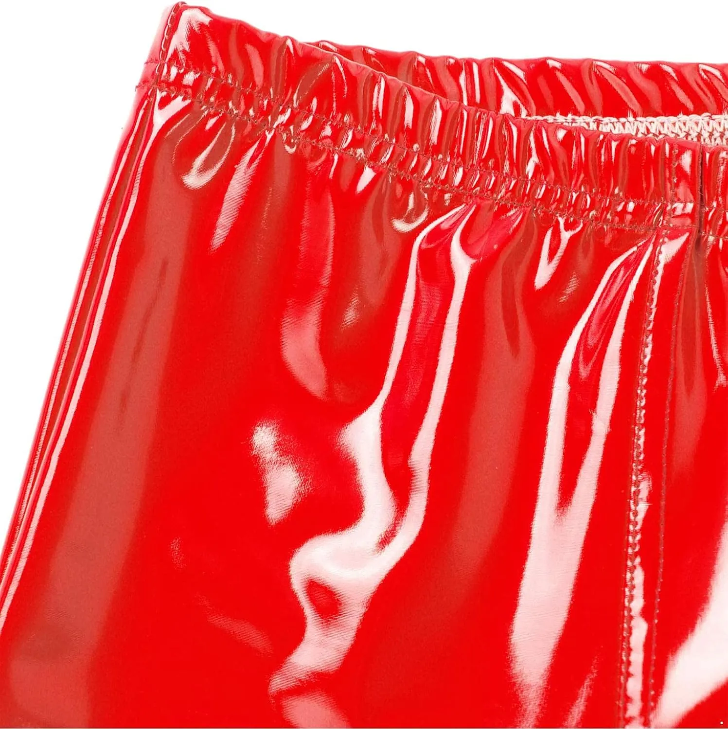 Men's Latex PVC Faux Leather Shiny Metallic Boxer Briefs Short Pants Solid Shorts Hot Pants