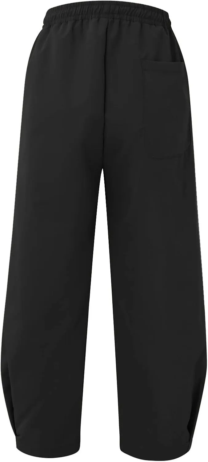 Men's Summer Beach Pants Elastic Waist Joggers Regular Fit Solid Color Pant Summer Long Trousers with Pockets