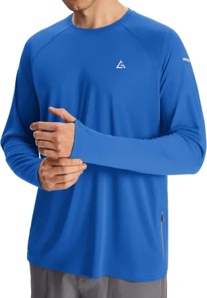 Mens Sun Protection Shirts UPF 50  Long Sleeve UV Shirt Rash Guard for Men Quick Dry Swim Fishing Beach Athletic