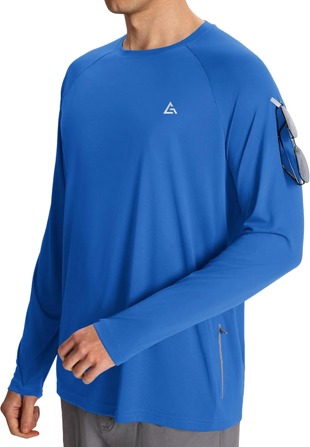 Mens Sun Protection Shirts UPF 50  Long Sleeve UV Shirt Rash Guard for Men Quick Dry Swim Fishing Beach Athletic
