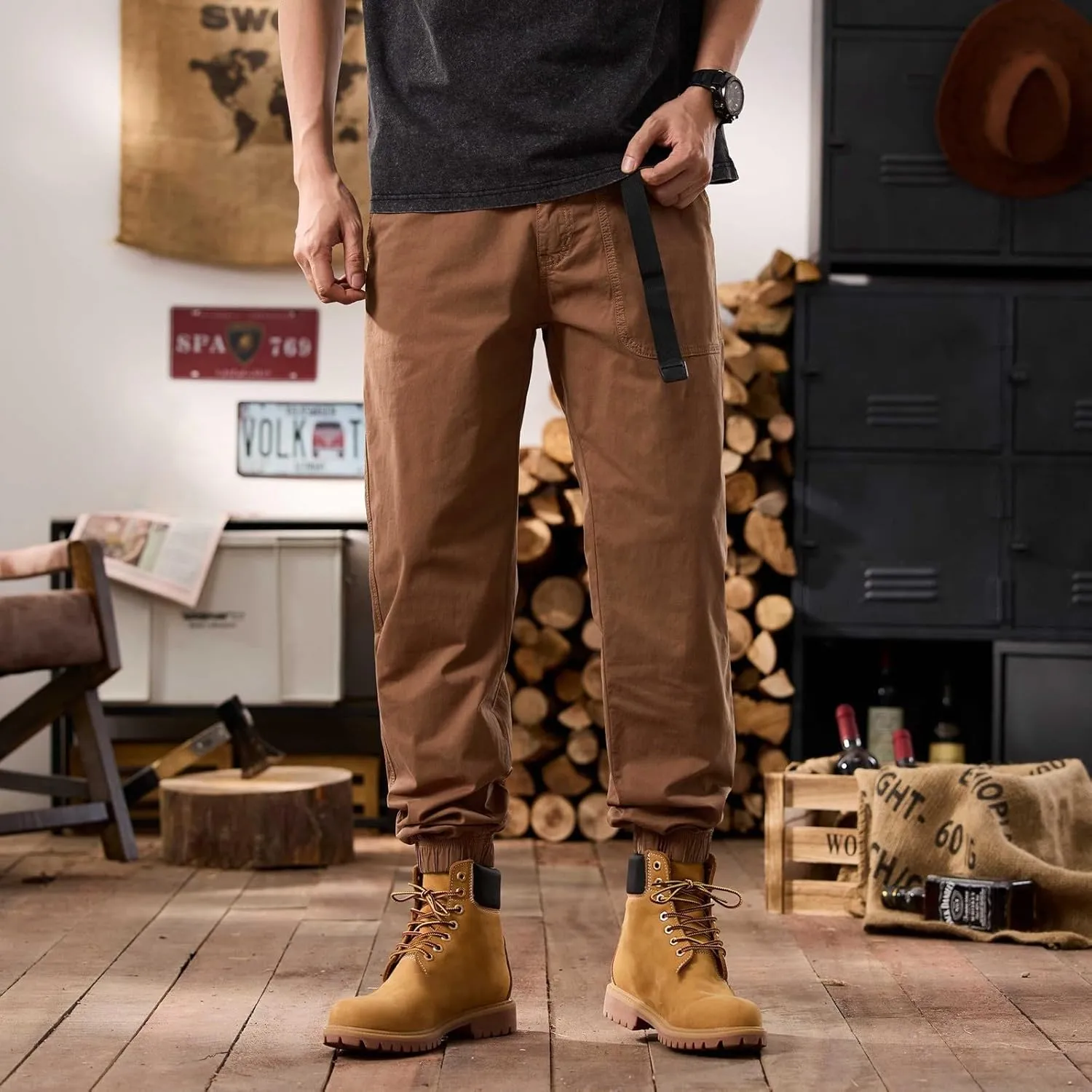 Men's Tactical Pants Hiking Cargo Pants Lightweight Work Pant Trousers Outdoor Running Hiking Joggers