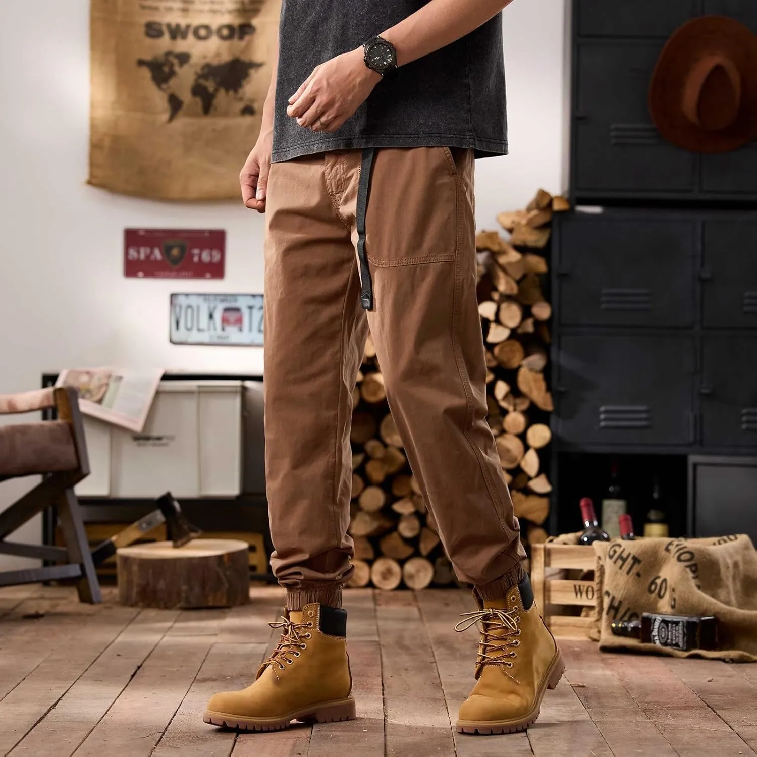 Men's Tactical Pants Hiking Cargo Pants Lightweight Work Pant Trousers Outdoor Running Hiking Joggers