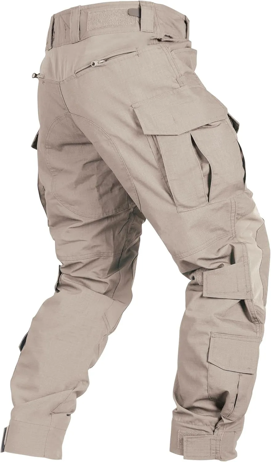 Mens Tactical Pants with Knee Pads Camo Cargo Pants Waterproof Hiking Pants 10 Pockets No Belt