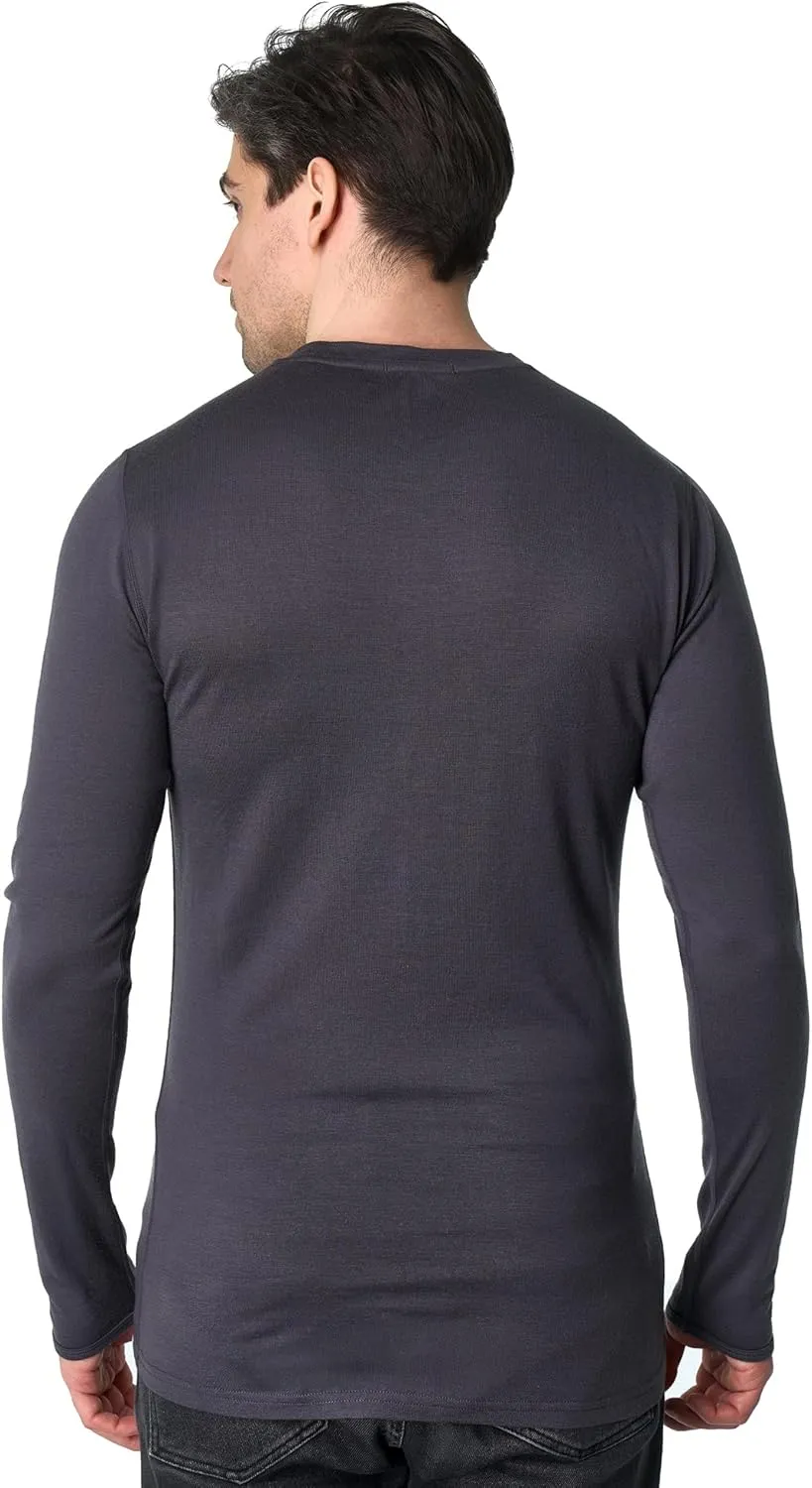 Merino Wool Base Layer Mens - 100% Merino Wool Shirts for Men Thermal Underwear Long Sleeve T-Shirt for Hiking Hunting