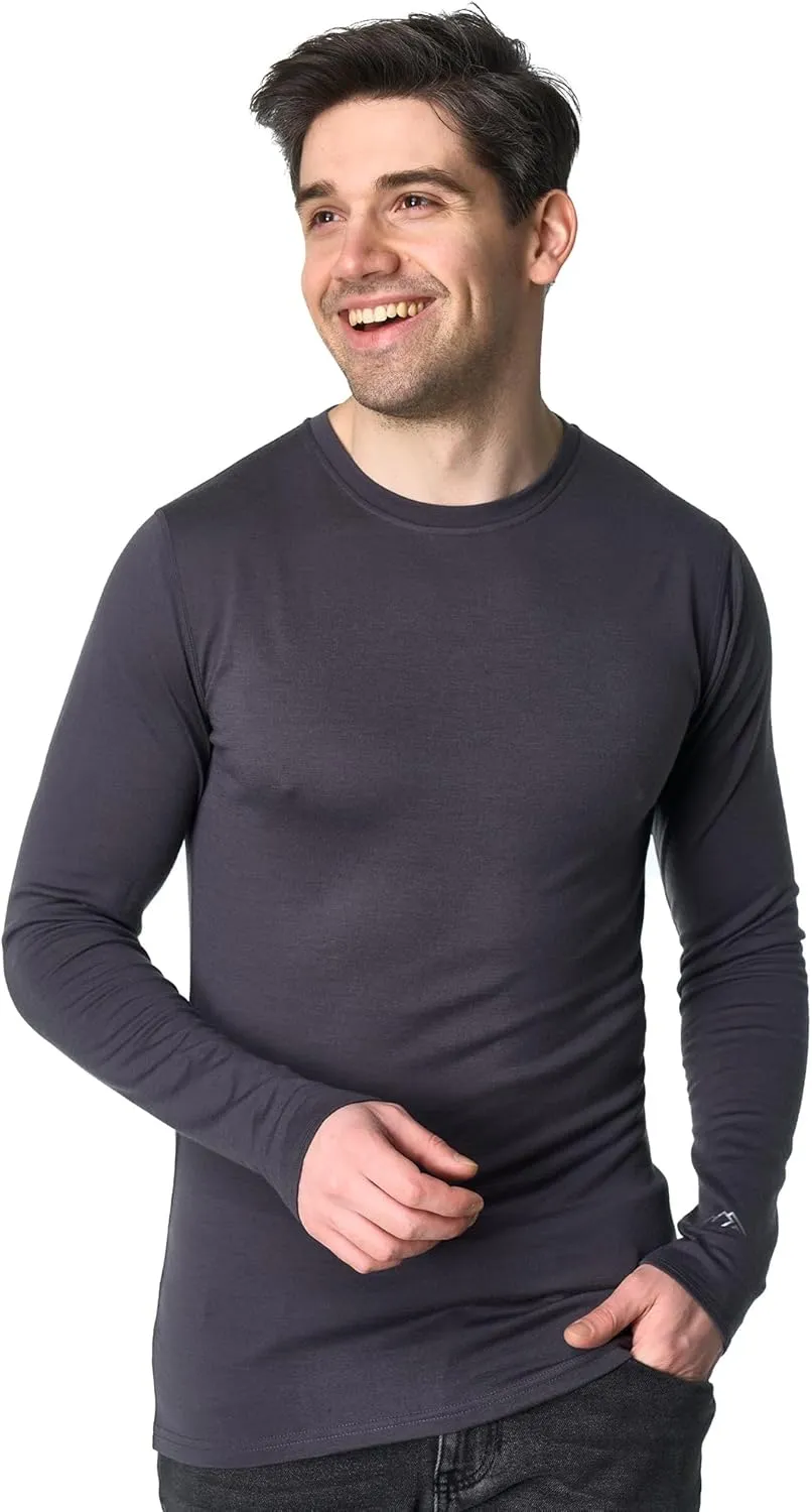 Merino Wool Base Layer Mens - 100% Merino Wool Shirts for Men Thermal Underwear Long Sleeve T-Shirt for Hiking Hunting