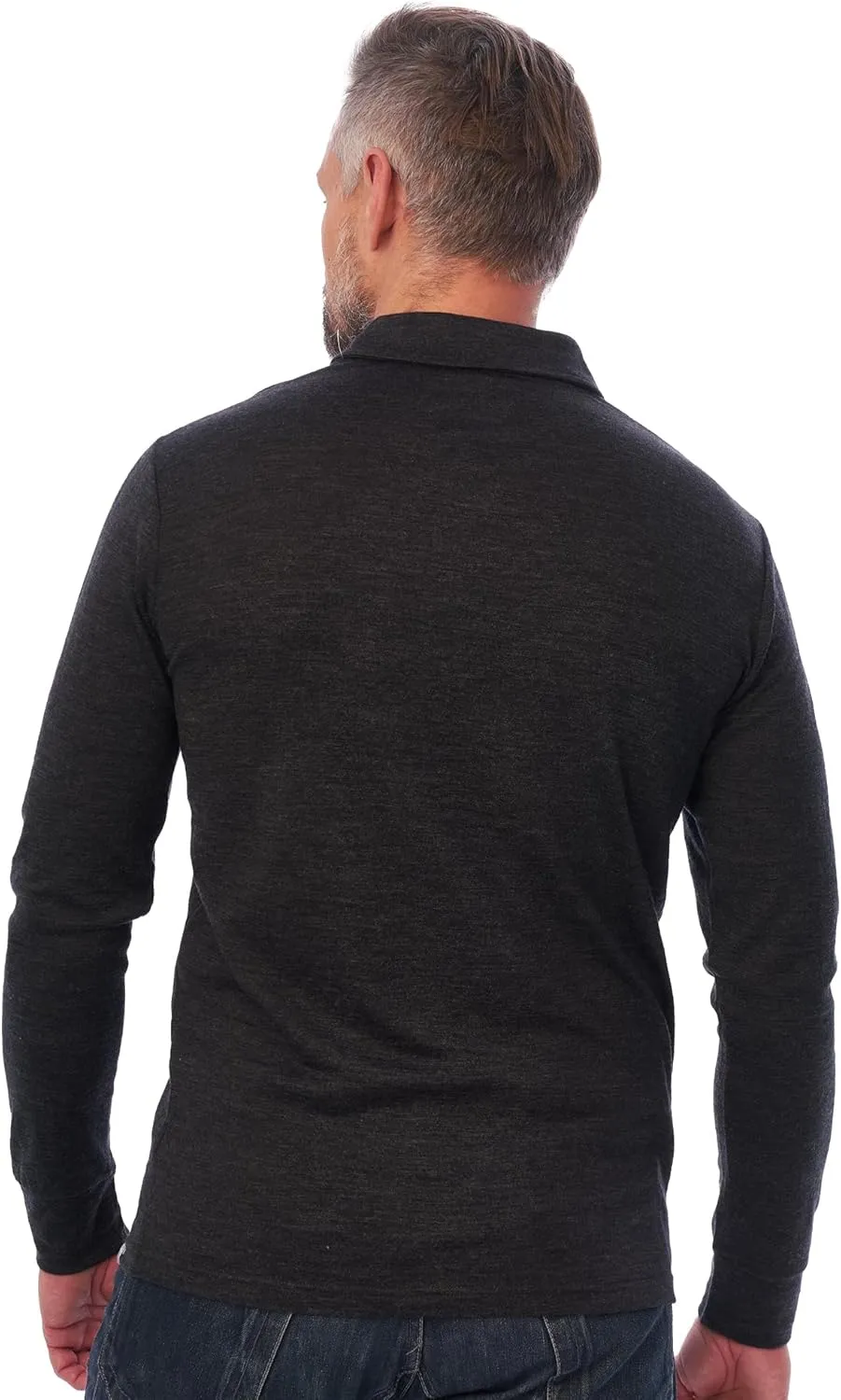 Merino.tech Merino Wool Thermal Long Sleeve Shirt Polo for Men