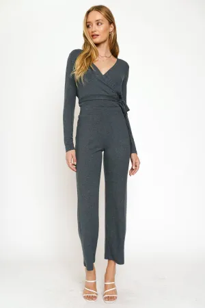Mystree High Waist Rib Pants In Deep Blue