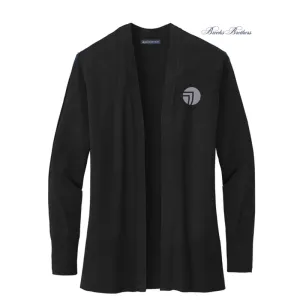 NEW SEI Brooks Brothers Womens Cotton Stretch Long Cardigan Sweater - Deep Black