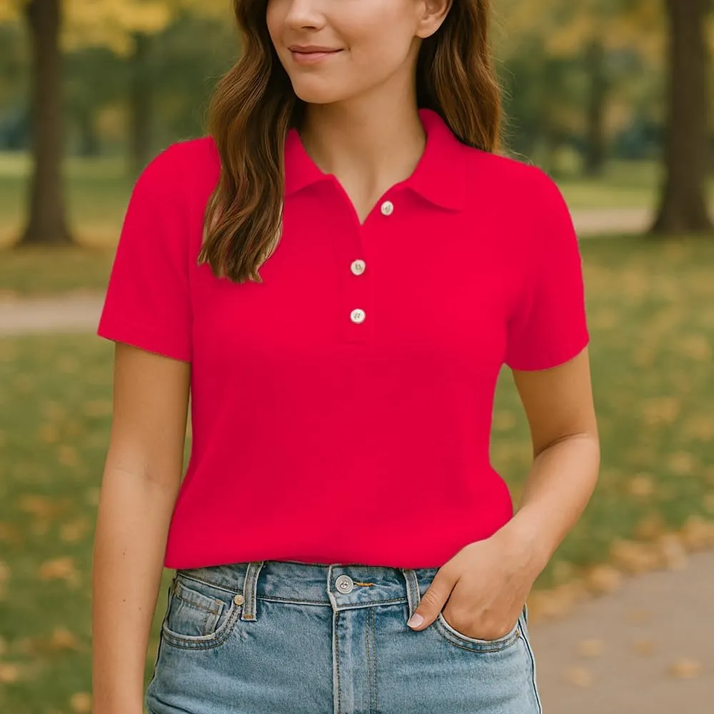 Noni Women's Wool Blend Polo Shirts Spring Summer Sweater Tops Short Sleeve Soft Trendy Business Casual Outfits Wool Sweater